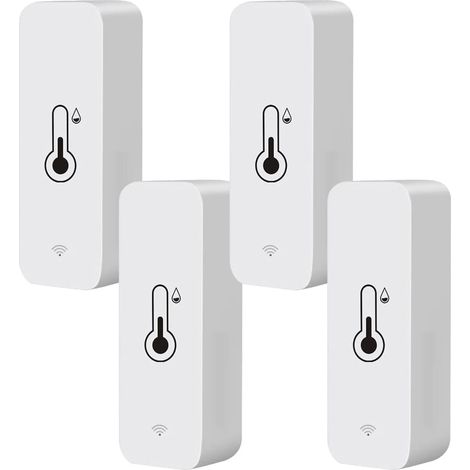 Lot de 4 pour Tuya Hygromètres Intelligents De Température Et D'humidité WIFI,WIFI Température et Capteur D'humidité Pour Hygromètre Intelligent Pour Serre Domestique Moniteur à Distance Et Alerte (1/5)