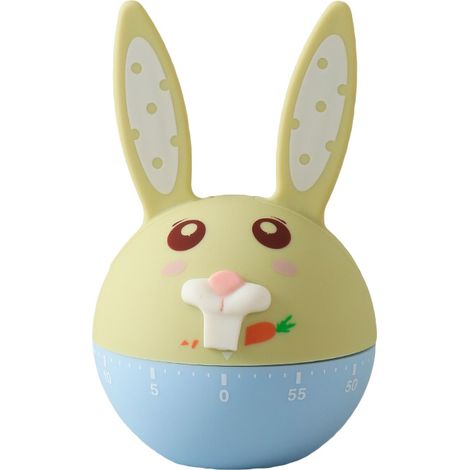 Minuteur de cuisine mécanique en forme d’œuf, horloge décorative en plastique lapin (fun) (1/5)