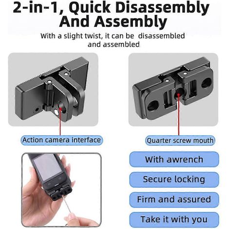 Base de fixation magnétique à dégagement rapide pour support de caméra X4, rotation à 360° (1/4)