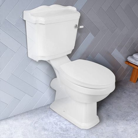 Traditional Bathroom Close Coupled Toilet Ceramic with Soft Close Seat WC Pan (1/3)