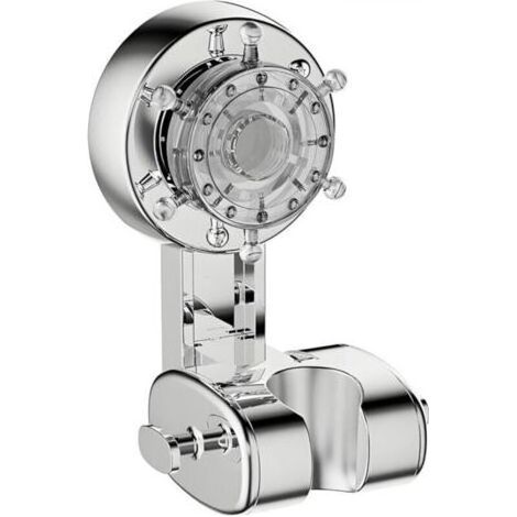 Verstellbarer Duschkopfhalter mit Saugnapf – Robuster Wandhalter mit Saugnapf für Duschschlauch (Silber) (1/4)