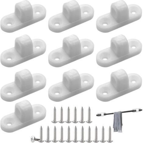Set of 10 Eyelets for Awning Ideal for Motorhome and Caravan, Vertical/Horizontal Installation with Screws (1/5)