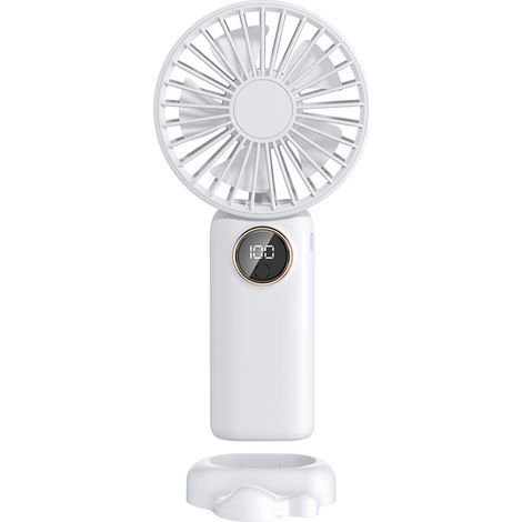 Mini ventilateur, 5 vitesses réglables, silencieux, USB + batterie lithium, couvercle amovible (pour enfants, femmes, adultes) (1/5)