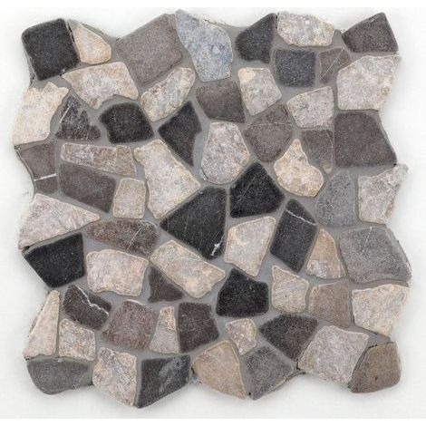 Mosaïque pierre naturelle Crush - 30x30x0.8cm - Ice grey