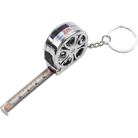 Mètre ruban rétractable de 2 m, règle métrique en acier inoxydable avec design creux et antirouille pour l'évacuation du sable et de l'eau, 42 x 42 x 20 mm (doré) (1/5)