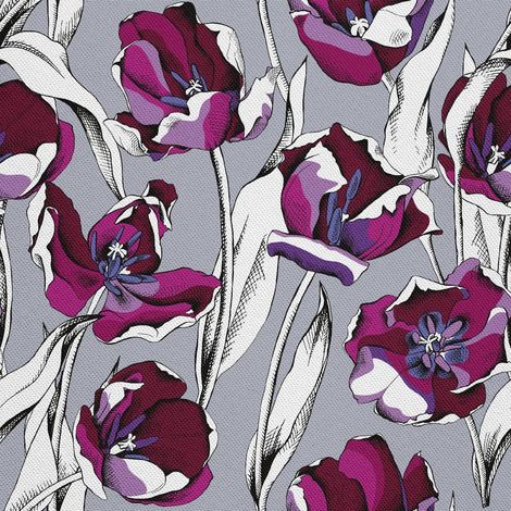 Tela decorativa para exteriores Oxford - Motivo Tulipanes Flores I DX203 (1/5)