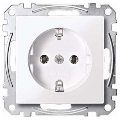 Merten SCHUKO-Steckdose aws/gl mit Steckklemme MEG2301-0325