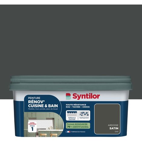 SYNTILOR Vernice per mobili satinata ardesia per ristrutturazione cucina e bagno 2L SYNTILOR