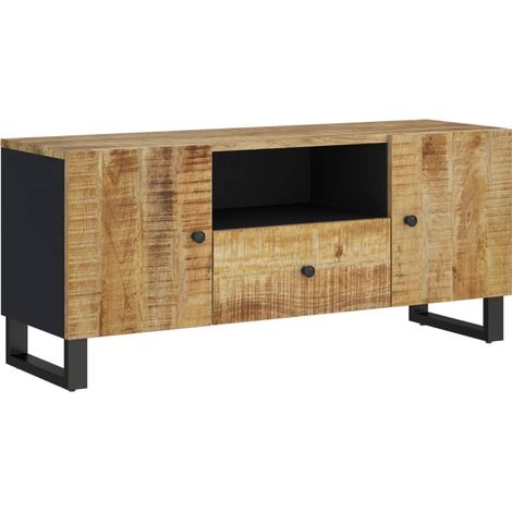 Mobile TV multimediale mensola TV credenza TV sala da pranzo soggiorno camera da letto 105 x 33,5 x 46 cm legno di mango e marrone ingegnerizzato 020025681