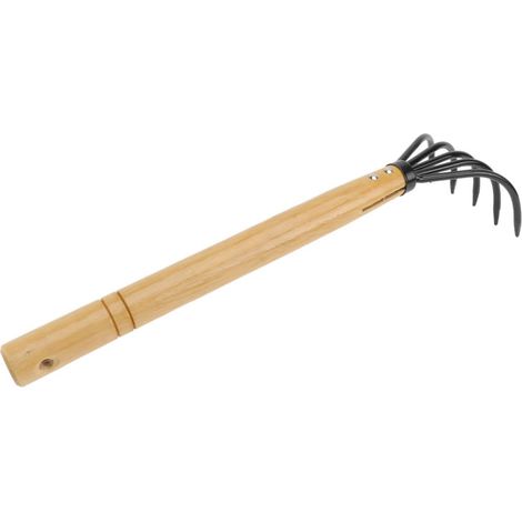 Râteau à Feuilles Noires en Acier au Carbone Manche en Bois Outil de Jardin pour Jardin et Cour, Structure Robuste, Collecte des Feuilles, Usage Pratique (1/5)