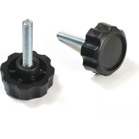 Ajile – Bouton Molette de Manœuvre, Serrage - Tige Filetée Diamètre 32 mm (M6) et Longueur 30 mm en Acier Zingué