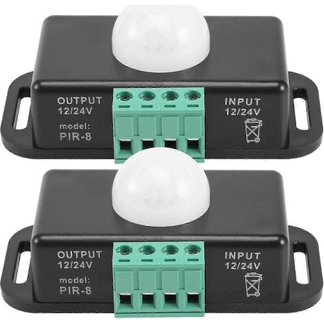 Détecteur de mouvement, contrôleur de capteur PIR LED 12 V/24 V compatible avec les rubans LED flexibles, lot de 2 (unité) WHBYV (1/4)