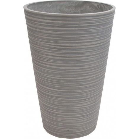 Vaso tondo alto grande da giardino in fibra di argilla Ø41x60 cm Zinnia - Black