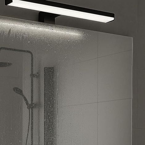 LED Bathroom Mirror Wall Light - Neutral White - Aluminium and Polycarbonate Brackets - Installation on Mirror, Wall or Furniture (30 cm 8W) (1/4)