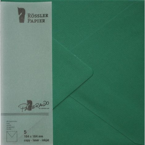 Grande enveloppe carrée en papier 5 pièces vert houx