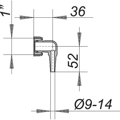 Raccord d'angle pour tuyau de condensation Dallmer 1 (1/2)
