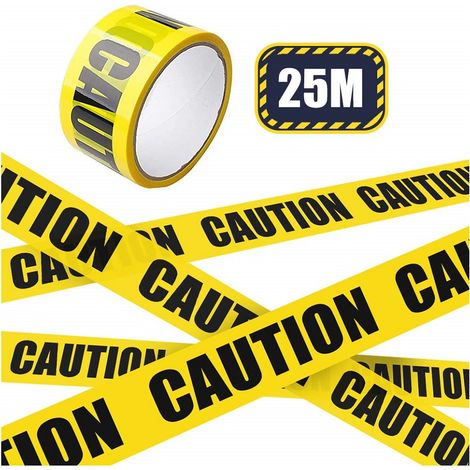 Ruban de Marquage au Sol - Jaune et Noir, Bande CAUTION 4.8cm x 25m (1/4)