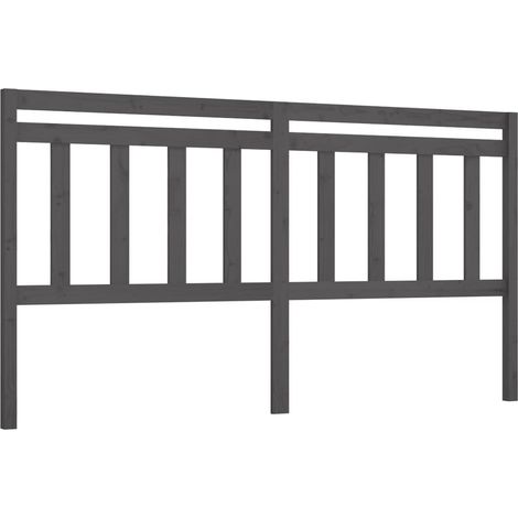Maison Exclusive - Kopfteil Grau 186x4x100 cm Massivholz Kiefer