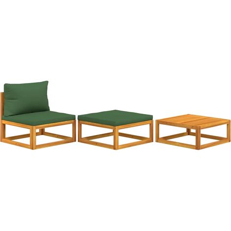 Maison Exclusive - Set Mobili da Giardino 3pz con Cuscini Legno Massello di Acacia
