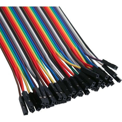 Cable alambre puente Dupont 40 pines hembra a hembra  Multicolor (1/5)