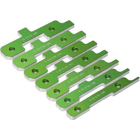 Lot de 7 blocs de réglage pour le travail du bois, barres de réglage pour scie circulaire de table, bloc de mesure de hauteur (1/5)