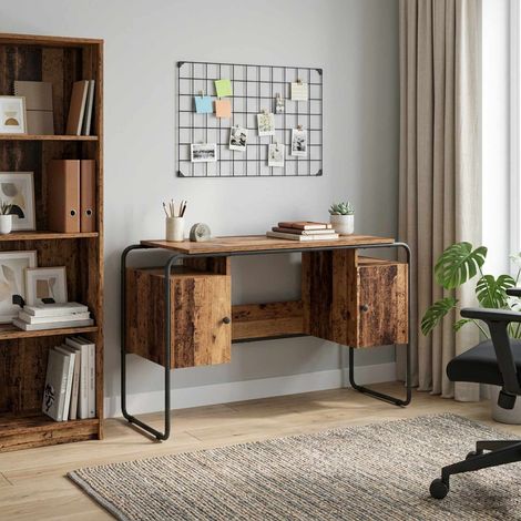 vidaXL Escritorio con almacenamiento Madera envejecida (1/5)
