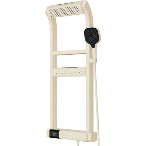 Sistema doccia multifunzione con controllo termostatico, colore bianco latte. (1/2)