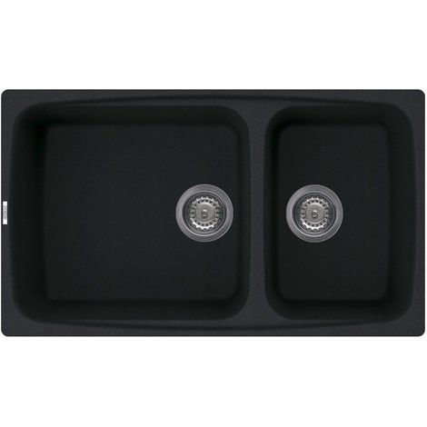 Lavello Elleci Incasso 2 vasche 86,4x50,3 Fox 450 Granitek Nero Full Black LGF45040
