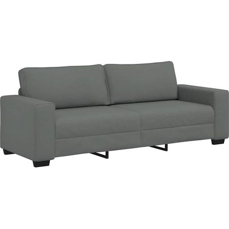 Canapé Sofa à 3 places gris foncé 220x77x82 cm tissu (1/5)