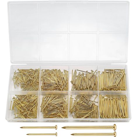 720 Pièces Assortiment de Clous, Clous Muraux en Béton, Pointes et Clous d’Accrochage pour Accrocher Images Travail du Bois (1/5)