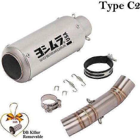 Pot d'échappement en fibre de carbone pour moto, silencieux arrière 51 mm, réducteur de bruit, pour Honda NX500, année 2024 (type C2) (1/5)