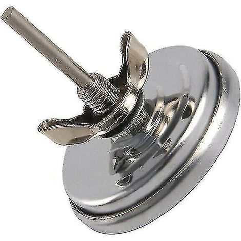 Thermomètre de barbecue/fumoir en acier inoxydable, jauge de température 50-500°C, argenté, 1 pièce (1/3)