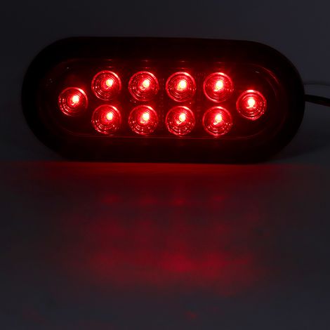 2 ovale rote 15 cm (6 Zoll) 10 LED-Rückleuchten für LKWs, Seitenmarkierungsleuchten, Aufbaumontage-Blinker (1/5)