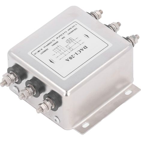 Filtre antiparasite triphasé 3 fils, suppresseur de bruit CEM 250V 440V AC 50 60Hz, anti-interférence industriel (1/5)