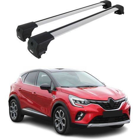 OMAC Aluminium Dachträger Querträger für Renault Captur II 2019-2026 – City Crash – ISO/PAS 11154:2006 – Abschließbar – Max. 75 kg – 2 Stangen Silber (1/5)