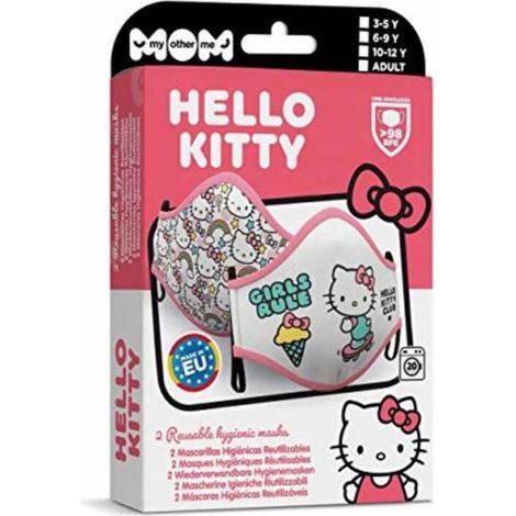 Mascarilla Higiénica de Tela Reutilizable Hello Kitty Adultos ( 2 uds)