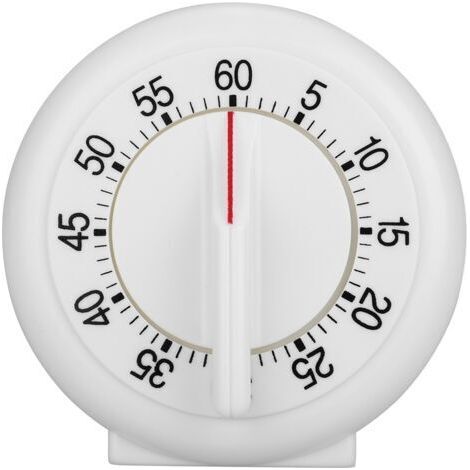 Minuteur de cuisine rond de 60 minutes avec compteur mécanique et réveil (1/5)