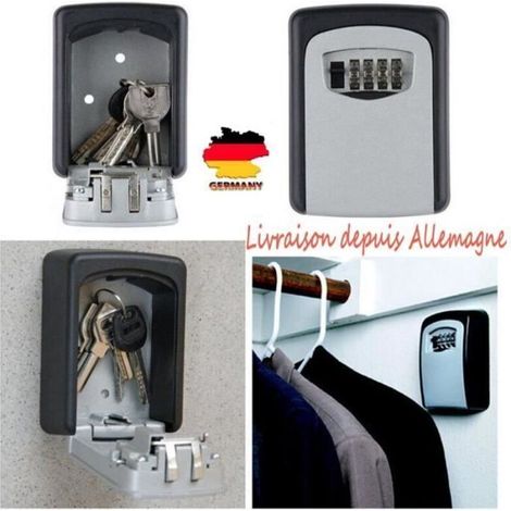Coffre clé mural - Marque - Modèle - Serrure à combinaison de 4 chiffres - Gris et noir - Alliage de zinc