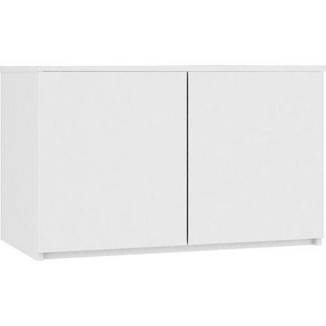 Akord – Surmeuble pour armoire 90 cm – 2 portes battantes – 2 étagères – Panneau stratifié blanc – Dimensions 90x51x55 cm