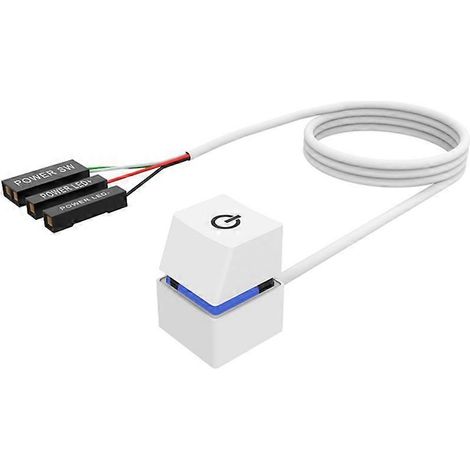2M Lights Computer Switch On/Off Button Extension Cable, Blue Light-- (1/5)