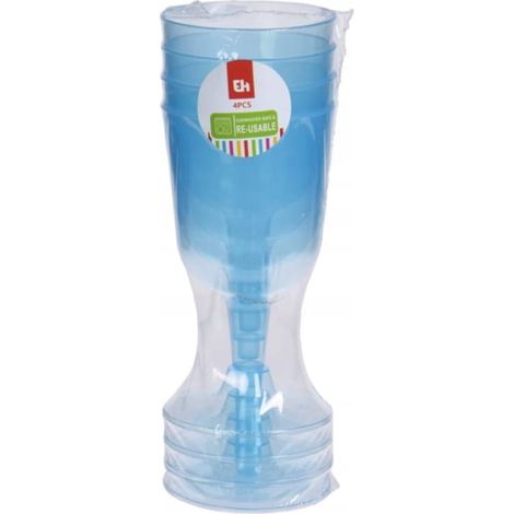 Juego de 4 copas de vino de plástico de colores (1/2)