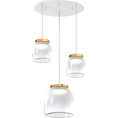 Lampadario moderno top light drum 1192 bi s3 tmix oro led 3000°k dimmerabile lampada soffitto modulo led integrato