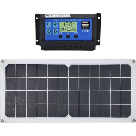 Kit panneau solaire 10 W avec contrôleur 10 A et ventilateur d'extraction pour voiture, yacht, camping-car, bateau et batterie de téléphone portable (1/5)