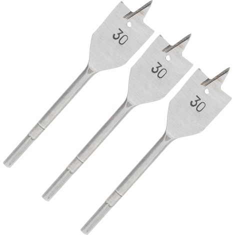 Lot de 3 mèches plates bois 30mm, foret à bois carbone acier, outil perçage haute performance, embout plat pour menuiserie, perceuse professionnelle (1/5)