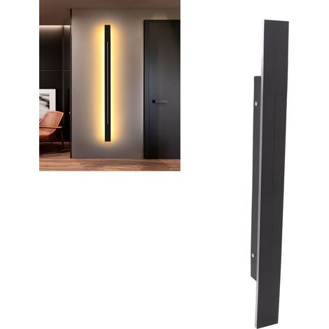 Applique murale linéaire, style nordique moderne, applique murale métallique pour salon (mur TV), couloir ou escalier, applique LED simple, moderne et élégante pour chambre, 80 cm (1/5)
