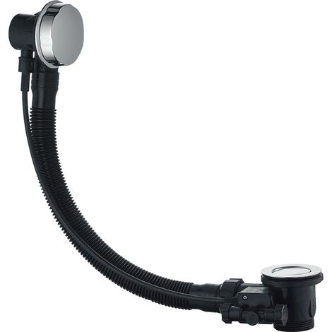 Deva 1 1/2 Inch Bath Pop Up Waste - Matt Black/Chrome