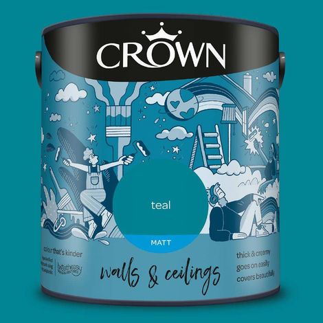 CROWN WALLS AND CEILINGS MATT TEAL 2.5L (1/2)