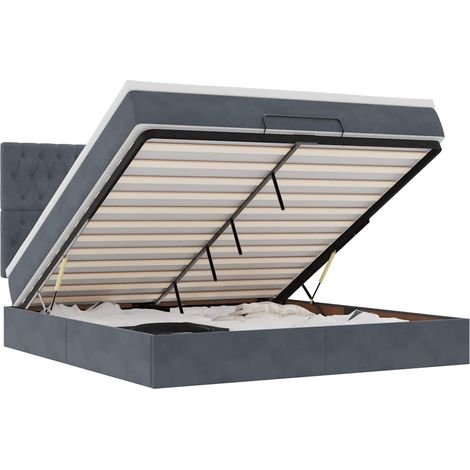Maison Exclusive - Estructura cama otomana colchones terciopelo g