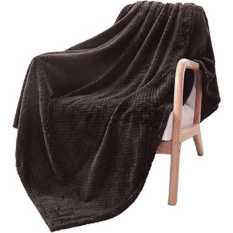 Plaid en polaire douce et moelleuse 100150cm corail pour canapé (1/5)