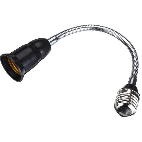 Adaptateur d'extension flexible universel E27 vers E27 pour douilles et supports de lampe, ignifugé de qualité CE. (1/2)